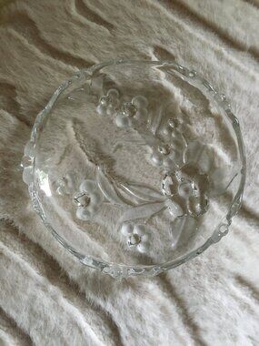 90s Mikasa Crystal 6" Coupe Salad Plate Carmen Rose on Satin Glass #1